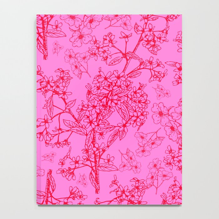 Hot Pink Y2K Grasmere Garden Vintage Modern Floral Botanical Pattern  Notebook Gallery Image 4