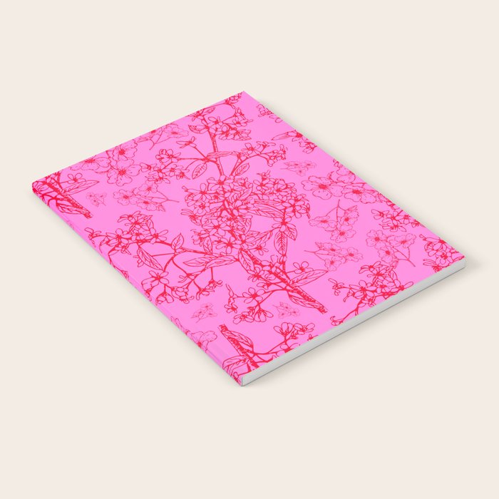 Hot Pink Y2K Grasmere Garden Vintage Modern Floral Botanical Pattern  Notebook Gallery Image 2