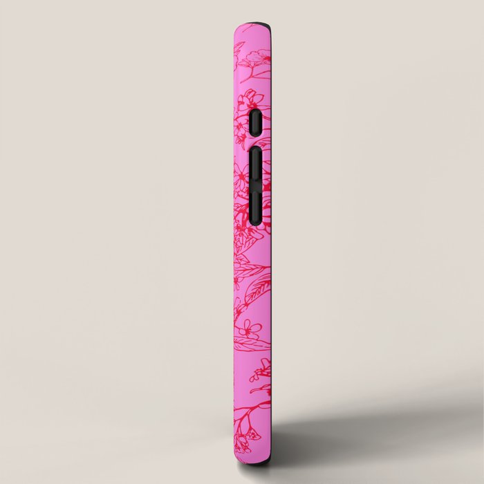 Hot Pink Y2K Grasmere Garden Vintage Modern Floral Botanical Pattern  iPhone Case Gallery Image 2