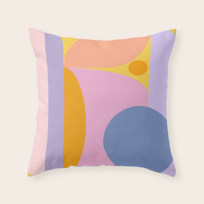 Pink and Lavender 01 Throw Pillow Gallery Image 1