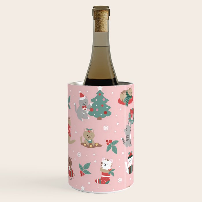 Christmas Festive Cute Holiday Kittens Wine Chiller Gallery Image 1