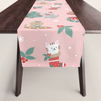 Christmas Festive Cute Holiday Kittens Table Runner Gallery Image 1
