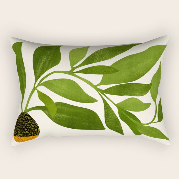 The Wanderer - House Plant Illustration Rectangular Pillow Gallery Image 1