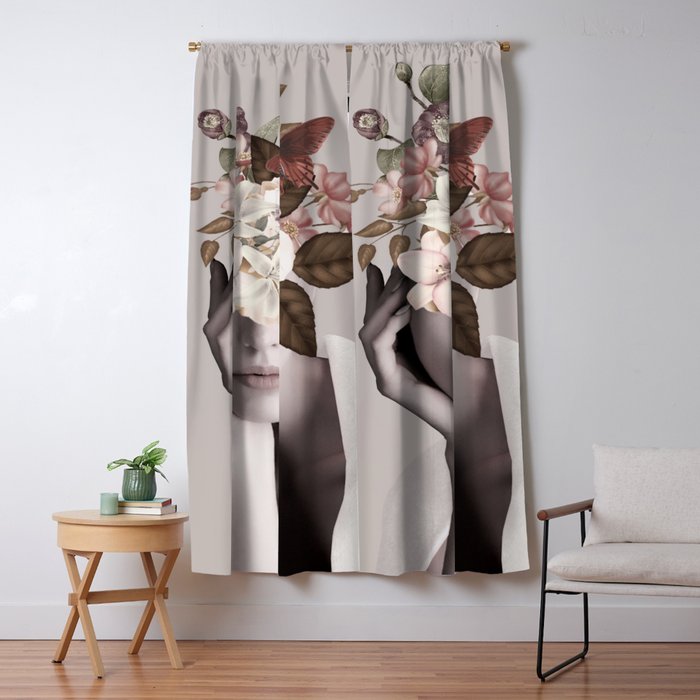 WOMAN WITH FLOWERS 19 Window Curtain Gallery Image 1