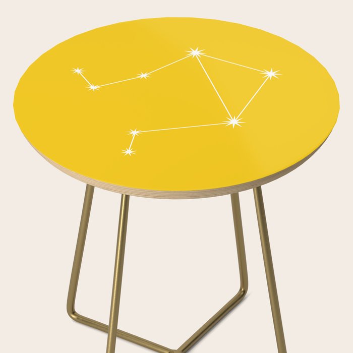 Libra Zodiac Star Constellation Line Art Bright Yellow Side Table Gallery Image 2