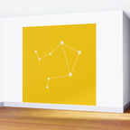 Libra Zodiac Star Constellation Line Art Bright Yellow Wall Mural Gallery Image 2