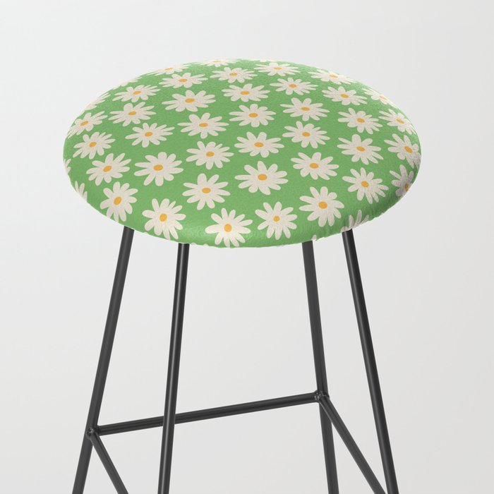 Retro Daisy Flower in Green Stool Gallery Image 2