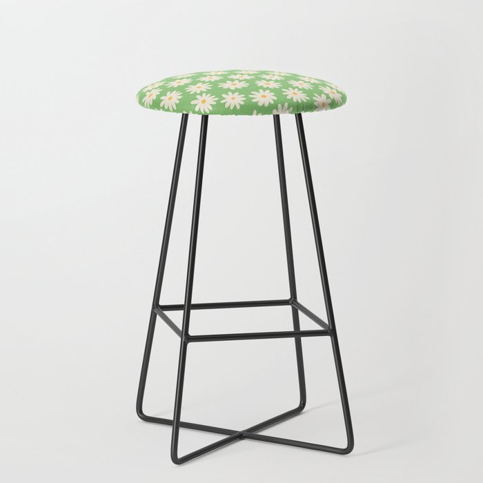Retro Daisy Flower in Green Stool Gallery Image 1