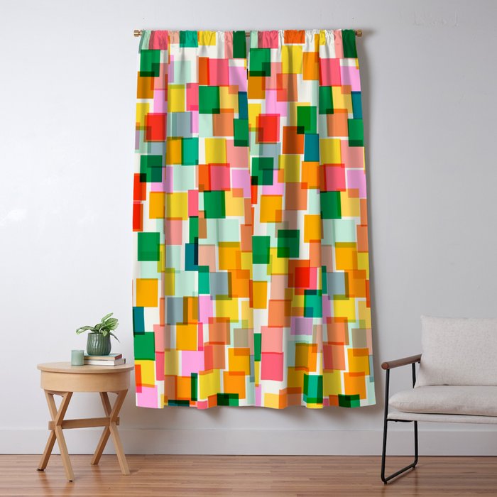Colorful Painterly Mosaic Window Curtain Gallery Image 1
