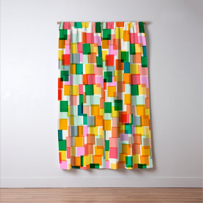 Colorful Painterly Mosaic Window Curtain Gallery Image 3
