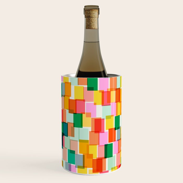 Colorful Painterly Mosaic Wine Chiller Gallery Image 3