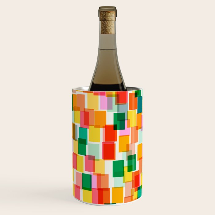 Colorful Painterly Mosaic Wine Chiller Gallery Image 2