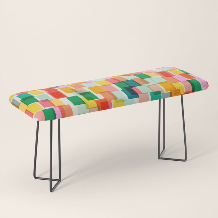 Colorful Painterly Mosaic Bench Gallery Image 1