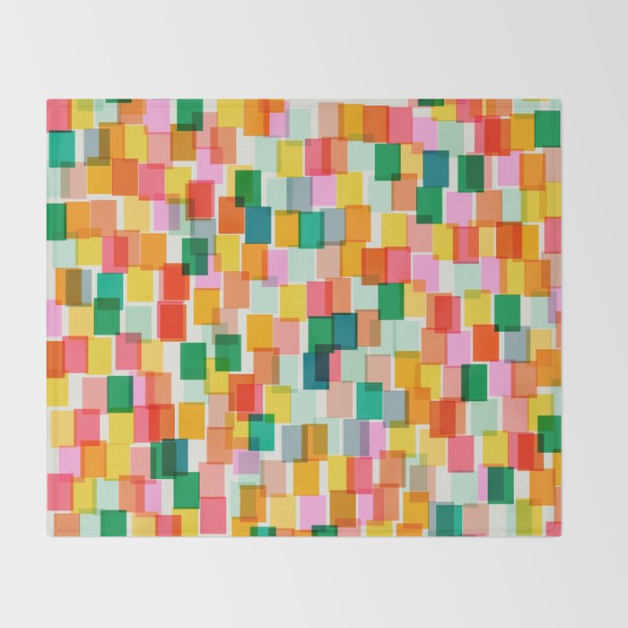 Colorful Painterly Mosaic Throw Blanket Gallery Image 2