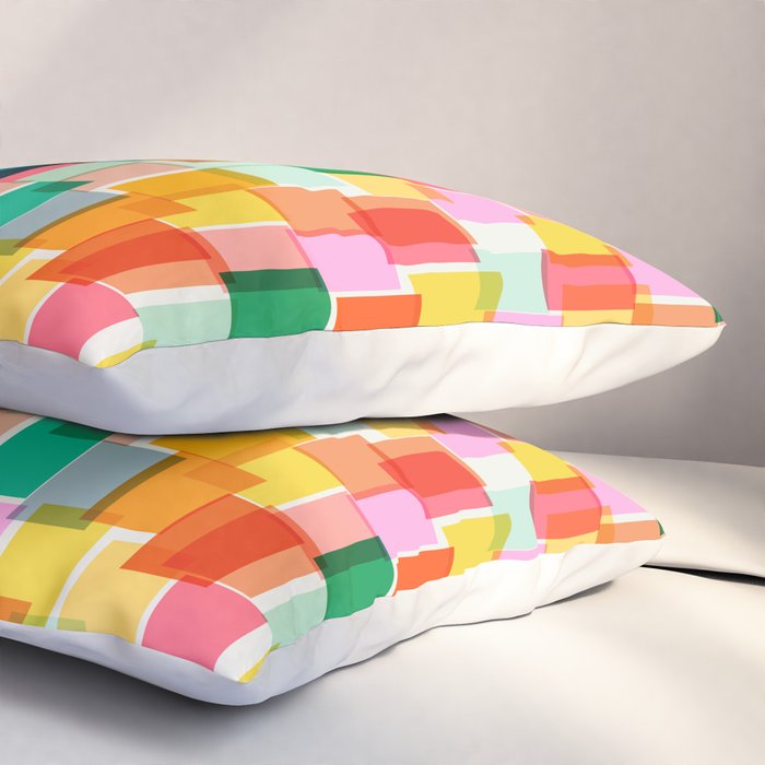 Colorful Painterly Mosaic Pillow Sham Gallery Image 3