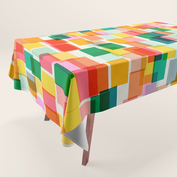 Colorful Painterly Mosaic Tablecloth Gallery Image 1