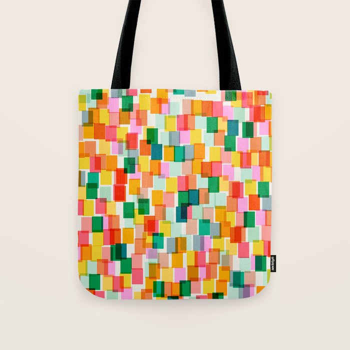 Colorful Painterly Mosaic Tote Bag Gallery Image 1