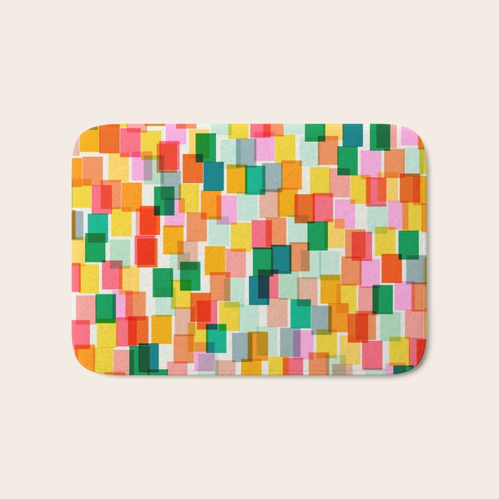 Colorful Painterly Mosaic Bath Mat Gallery Image 1