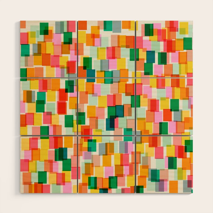 Colorful Painterly Mosaic Wood Wall Art Gallery Image 1