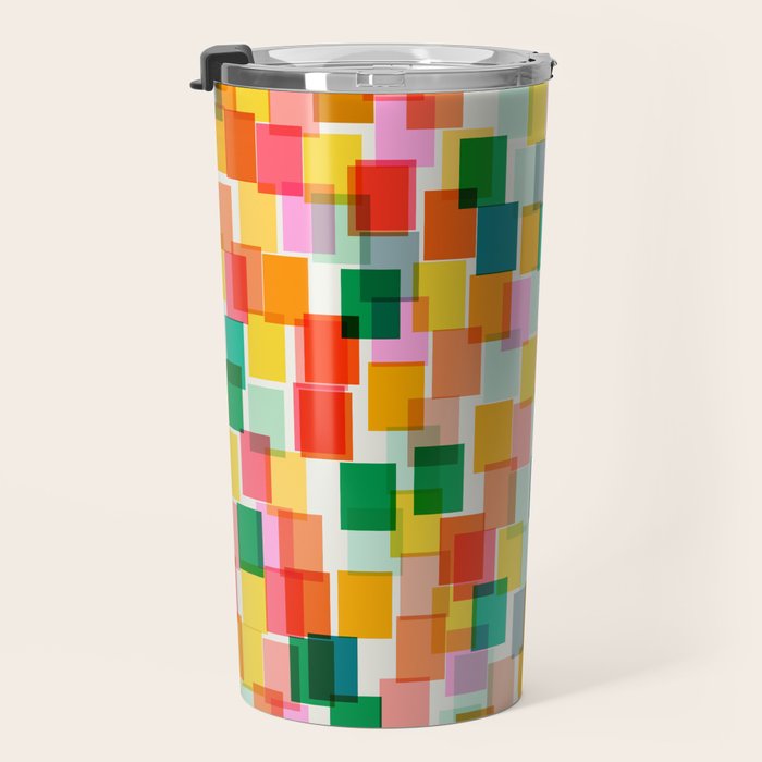 Colorful Painterly Mosaic Travel Mug Gallery Image 3