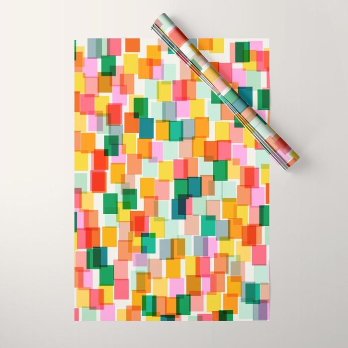 Colorful Painterly Mosaic Wrapping Paper Gallery Image 1