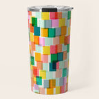Colorful Painterly Mosaic Travel Mug Gallery Image 1