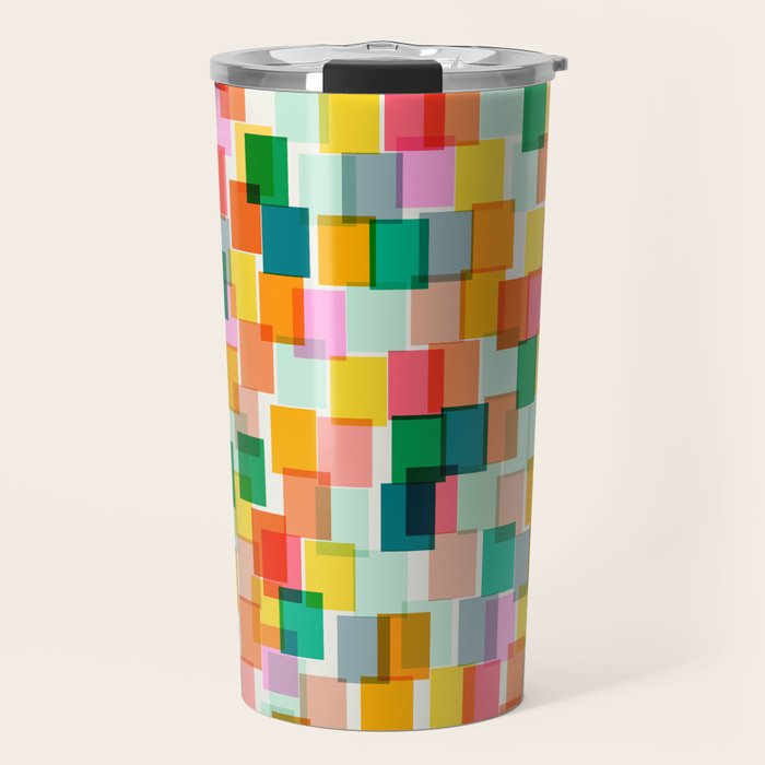 Colorful Painterly Mosaic Travel Mug Gallery Image 1