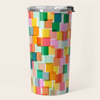Colorful Painterly Mosaic Travel Mug Gallery Image 2