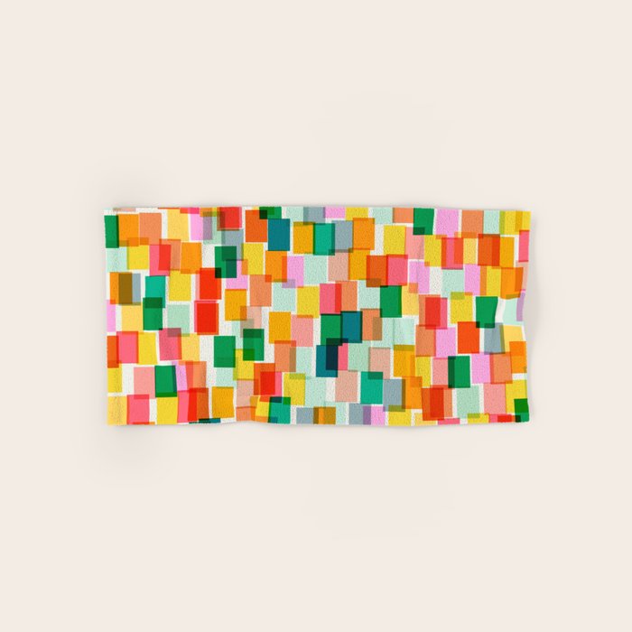 Colorful Painterly Mosaic Bath Towel Gallery Image 1