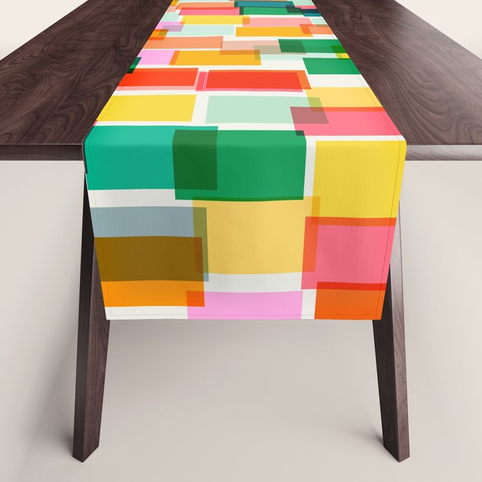 Colorful Painterly Mosaic Table Runner Gallery Image 1