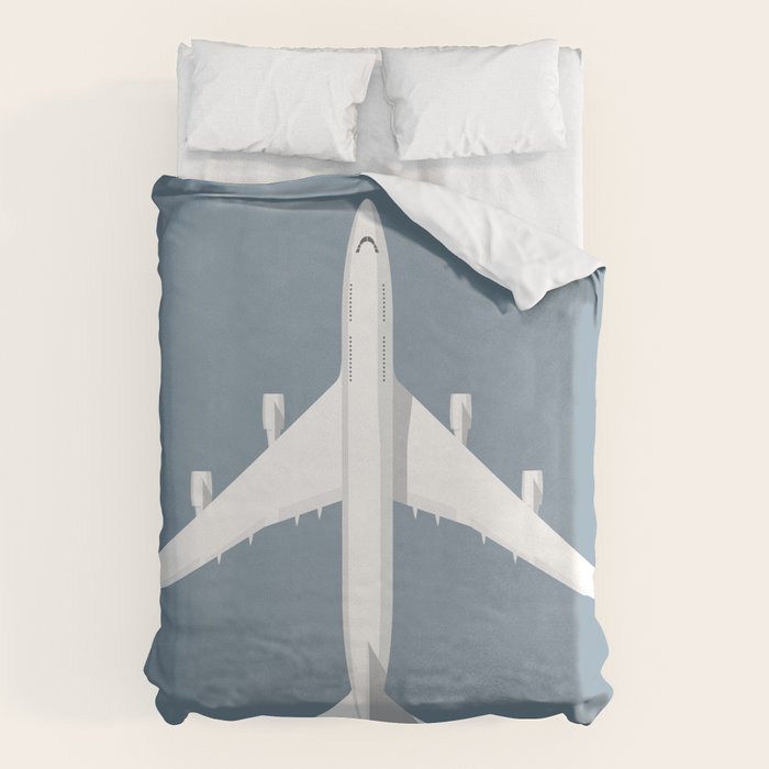 747-400 Jumbo Jet Airliner Aircraft - Slate Duvet Cover Gallery Image 1