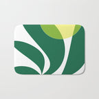 Yellow Sun Green Leaves Minimalism Bath Mat Gallery Image 1