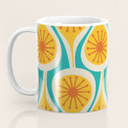 Mid Century Modern Atomic Drops Retro Pattern Turquoise Yellow Orange Coffee Mug Gallery Image 3
