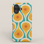 Mid Century Modern Atomic Drops Retro Pattern Turquoise Yellow Orange iPhone Case Gallery Image 1