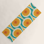 Mid Century Modern Atomic Drops Retro Pattern Turquoise Yellow Orange Yoga Mat Gallery Image 1