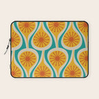 Mid Century Modern Atomic Drops Retro Pattern Turquoise Yellow Orange Laptop Sleeve Gallery Image 1