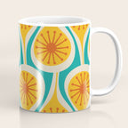 Mid Century Modern Atomic Drops Retro Pattern Turquoise Yellow Orange Coffee Mug Gallery Image 1