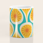 Mid Century Modern Atomic Drops Retro Pattern Turquoise Yellow Orange Coffee Mug Gallery Image 4