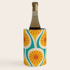Mid Century Modern Atomic Drops Retro Pattern Turquoise Yellow Orange Wine Chiller Gallery Image 2