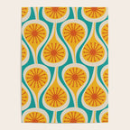 Mid Century Modern Atomic Drops Retro Pattern Turquoise Yellow Orange Poster Gallery Image 4
