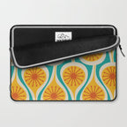 Mid Century Modern Atomic Drops Retro Pattern Turquoise Yellow Orange Laptop Sleeve Gallery Image 2