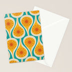 Mid Century Modern Atomic Drops Retro Pattern Turquoise Yellow Orange Stationery Card Gallery Image 2