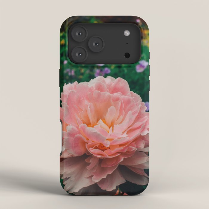 Coral Pink Peony Botanical Study iPhone Case Gallery Image 4