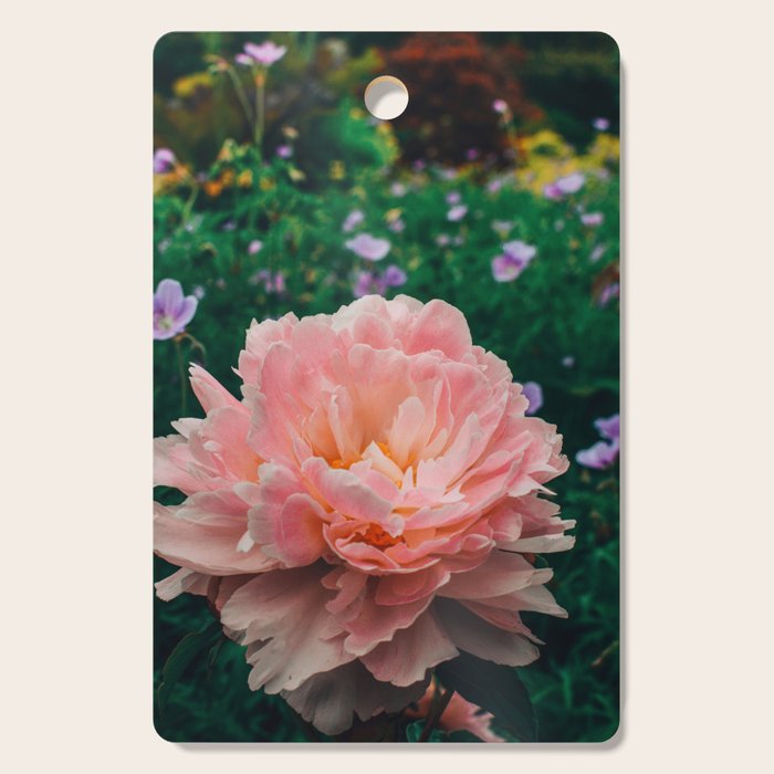 Coral Pink Peony Botanical Study Cutting Board Gallery Image 1