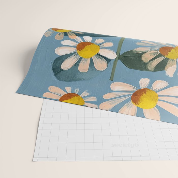 Daisy Flower Painting Wrapping Paper Gallery Image 2