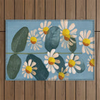Daisy Flower Painting Outdoor Rug Gallery Image 1