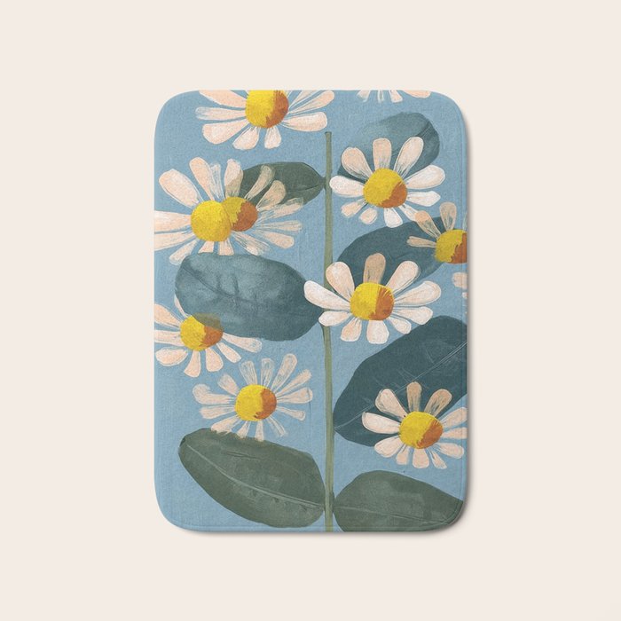 Daisy Flower Painting Bath Mat Gallery Image 1
