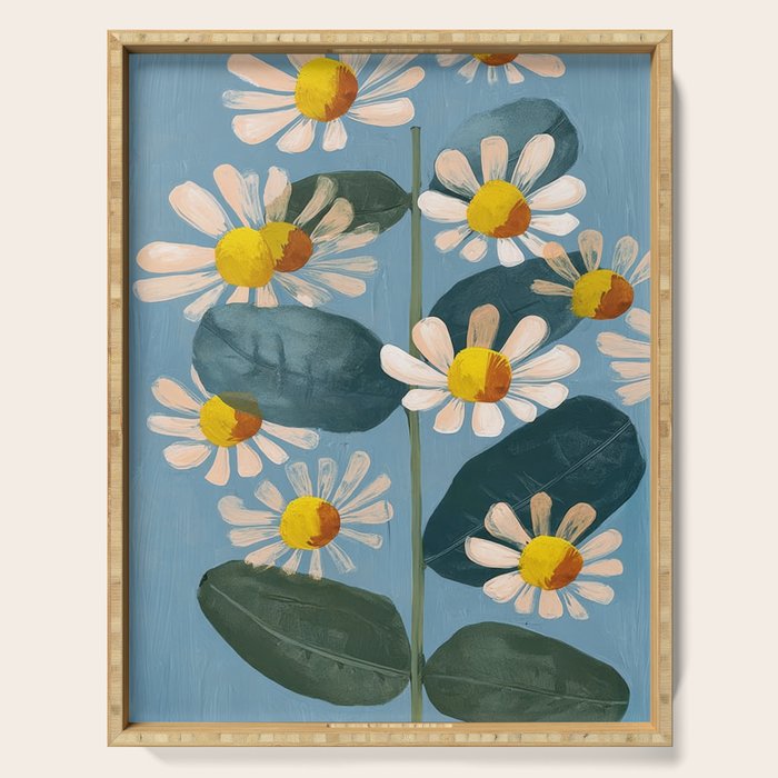 Daisy Flower Painting Serving Tray Gallery Image 1