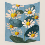 Daisy Flower Painting Wall Tapestry Gallery Image 4
