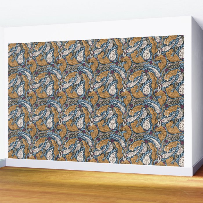 Exotic Tiger Oasis Dark Wall Mural Gallery Image 2